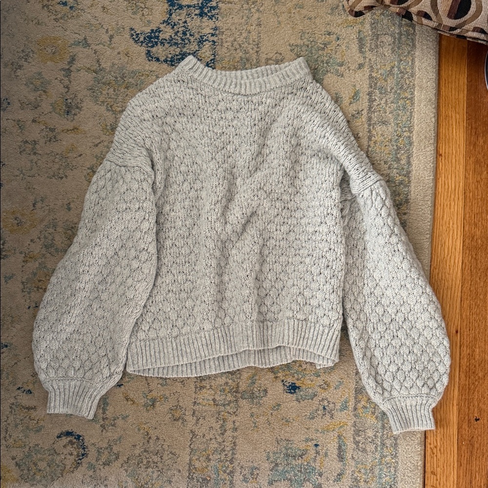 a new day Light Gray Textured Sweater